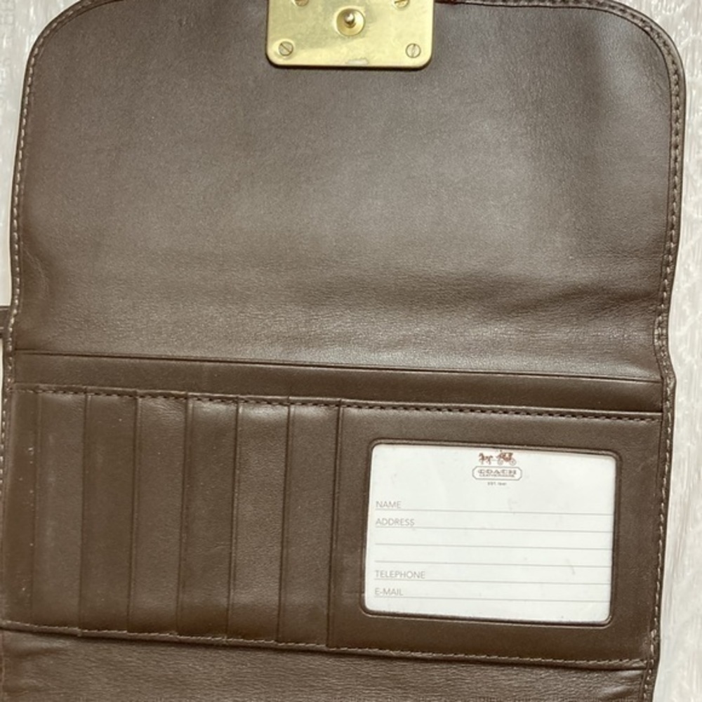 Coach checkbook khaki brown op c checkbook wallet - Picture 14 of 16